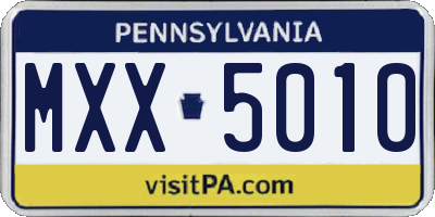 PA license plate MXX5010