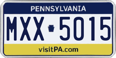 PA license plate MXX5015