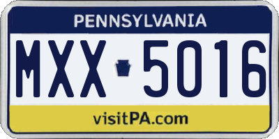 PA license plate MXX5016