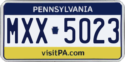 PA license plate MXX5023