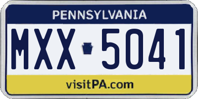 PA license plate MXX5041