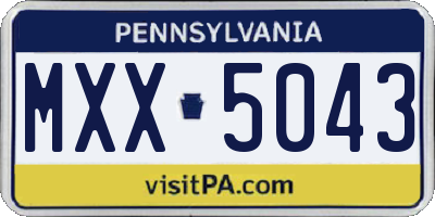 PA license plate MXX5043