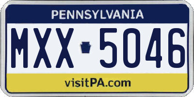 PA license plate MXX5046