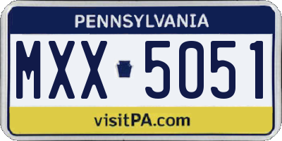 PA license plate MXX5051
