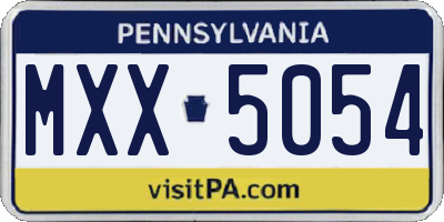 PA license plate MXX5054