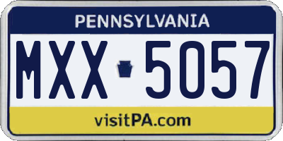 PA license plate MXX5057