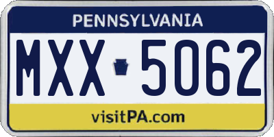 PA license plate MXX5062