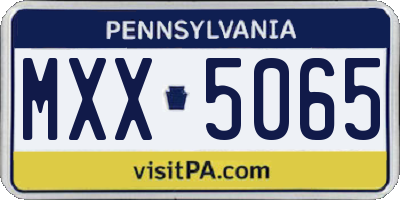 PA license plate MXX5065