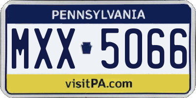 PA license plate MXX5066