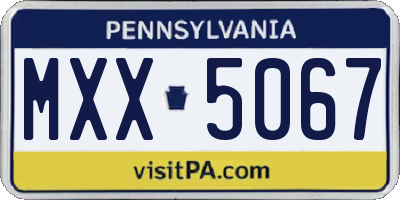 PA license plate MXX5067