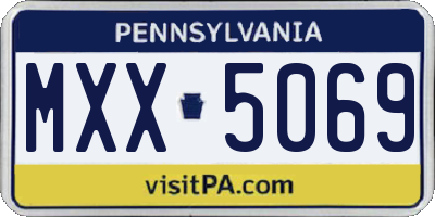 PA license plate MXX5069