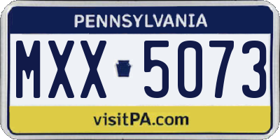 PA license plate MXX5073