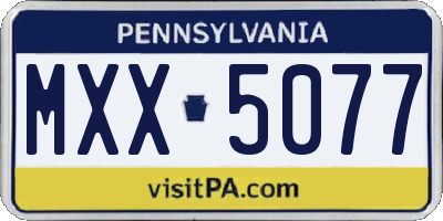 PA license plate MXX5077