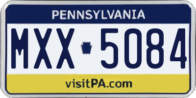 PA license plate MXX5084
