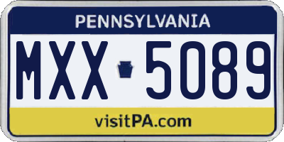 PA license plate MXX5089