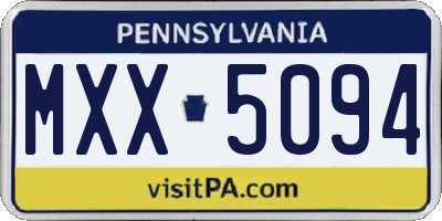 PA license plate MXX5094