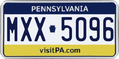 PA license plate MXX5096