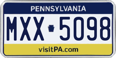 PA license plate MXX5098