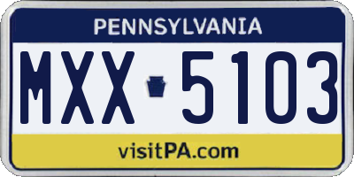 PA license plate MXX5103
