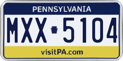 PA license plate MXX5104