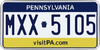 PA license plate MXX5105