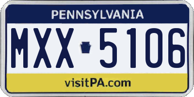 PA license plate MXX5106