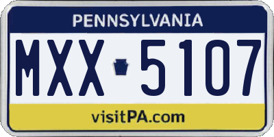 PA license plate MXX5107