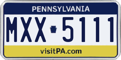 PA license plate MXX5111