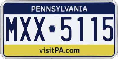 PA license plate MXX5115