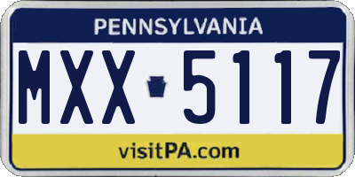 PA license plate MXX5117
