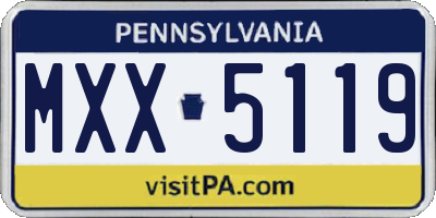 PA license plate MXX5119