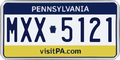 PA license plate MXX5121