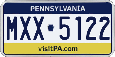 PA license plate MXX5122
