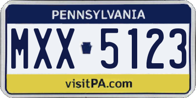 PA license plate MXX5123