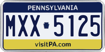 PA license plate MXX5125
