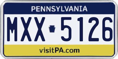 PA license plate MXX5126