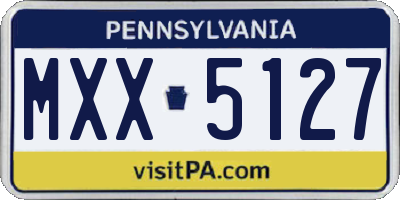 PA license plate MXX5127