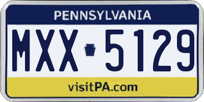 PA license plate MXX5129