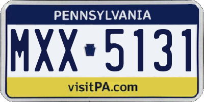 PA license plate MXX5131