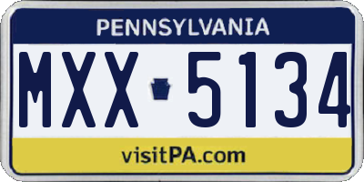 PA license plate MXX5134