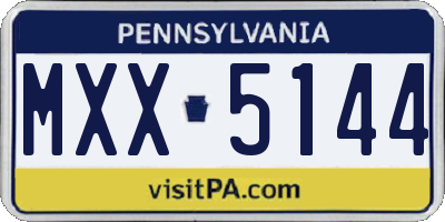 PA license plate MXX5144