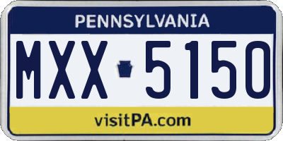 PA license plate MXX5150