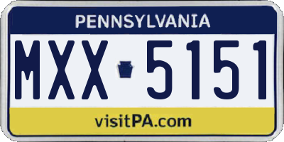 PA license plate MXX5151