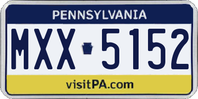 PA license plate MXX5152