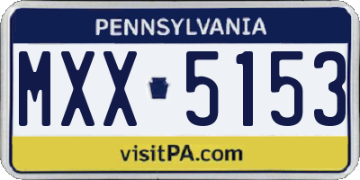 PA license plate MXX5153