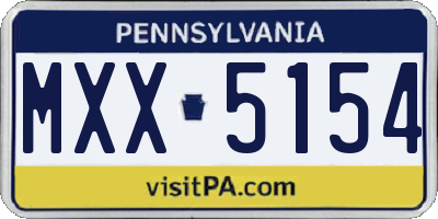 PA license plate MXX5154