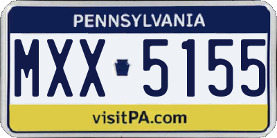 PA license plate MXX5155