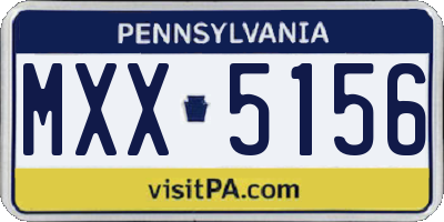 PA license plate MXX5156