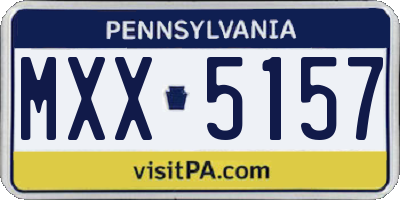 PA license plate MXX5157