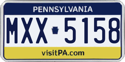 PA license plate MXX5158